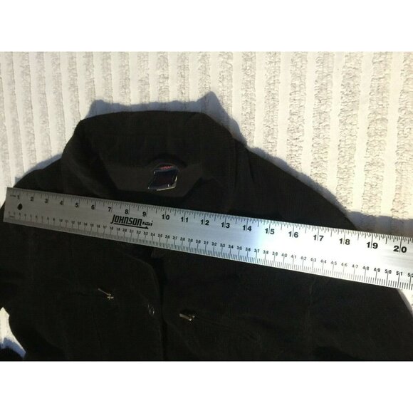 Worn Jeans Women Medium Button-Front Corduroy Jacket Pocket Black Stretch Casual - Picture 5 of 11